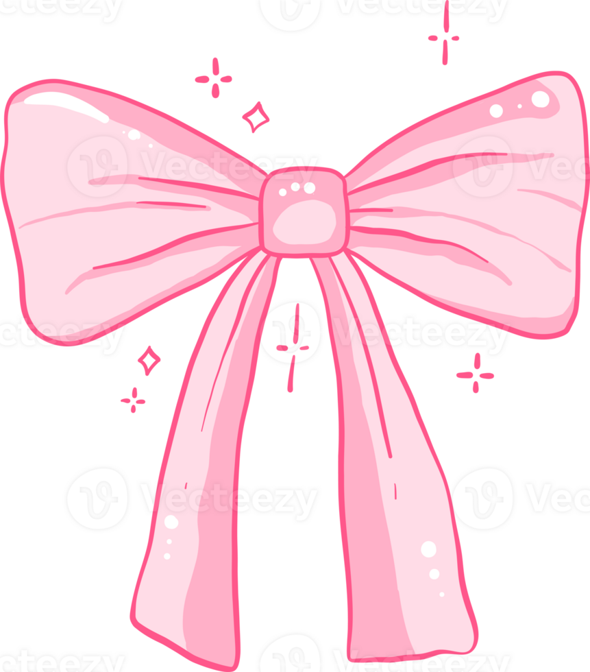 cute coquette bow hand-drawn style png