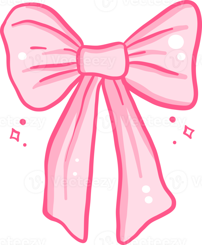 cute coquette bow hand-drawn style png