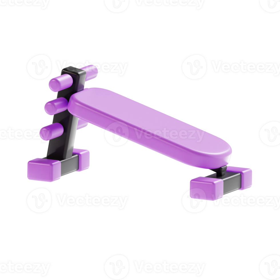 sit up bench 3d icon illustration, transparent background png