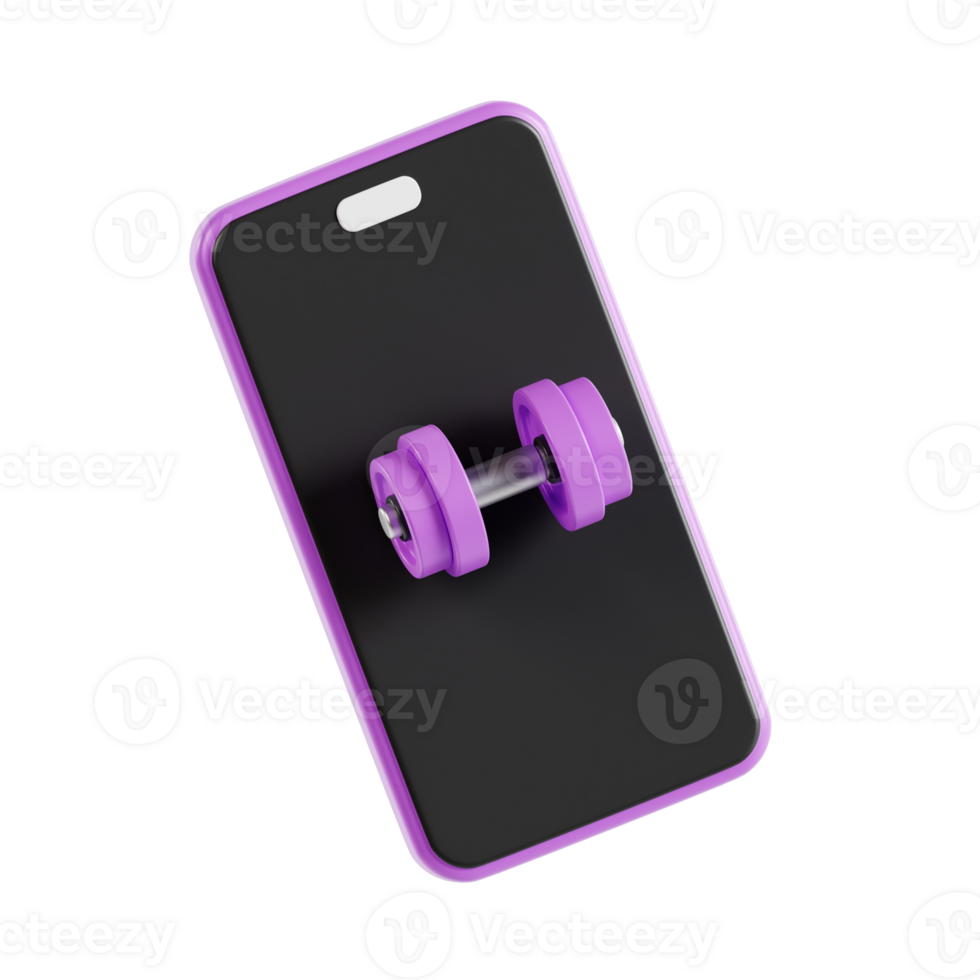 gym app 3d icon illustration, transparent background png