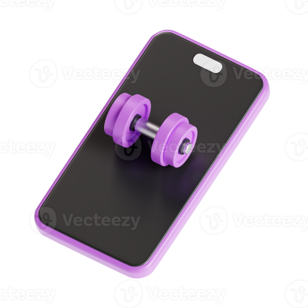 gym app 3d icon illustration, transparent background png