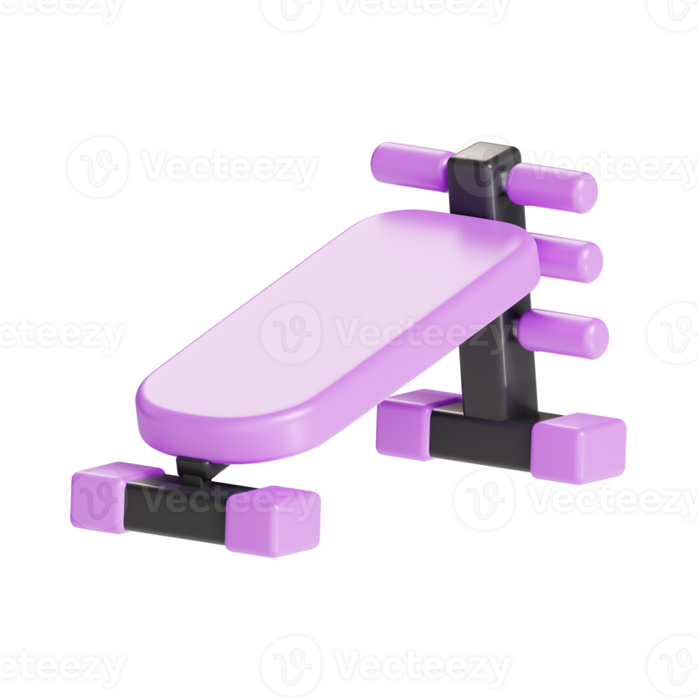 sit up bench 3d icon illustration, transparent background png