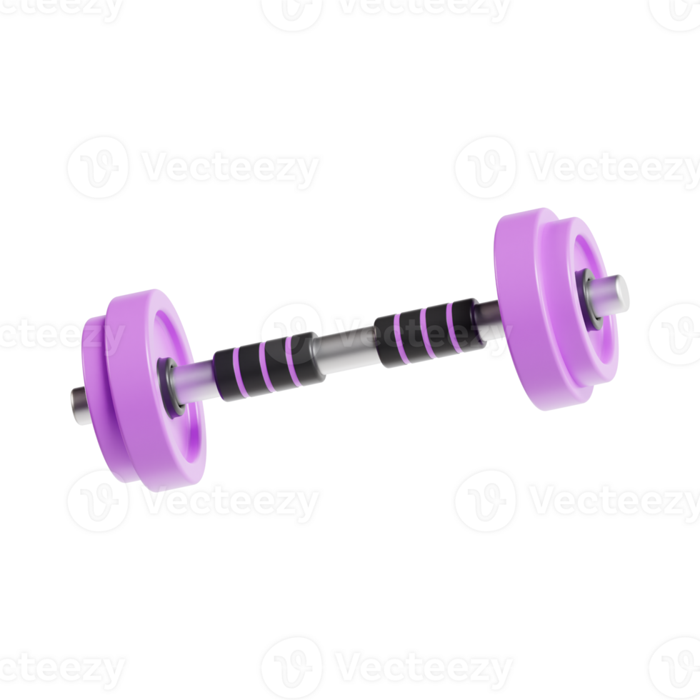 barbell 3d icon illustration, transparent background png