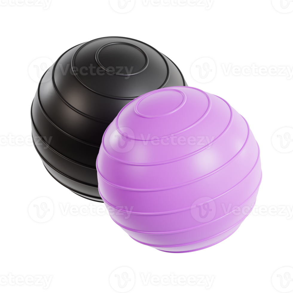 yoga balls 3d icon illustration, transparent background png