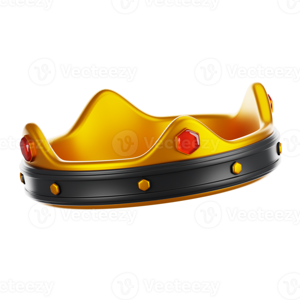 3d rendering crown icon with cartoon style. Game icon concept png