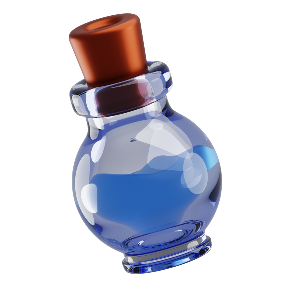 3d rendering potion icon with cartoon style. Game icon concept png