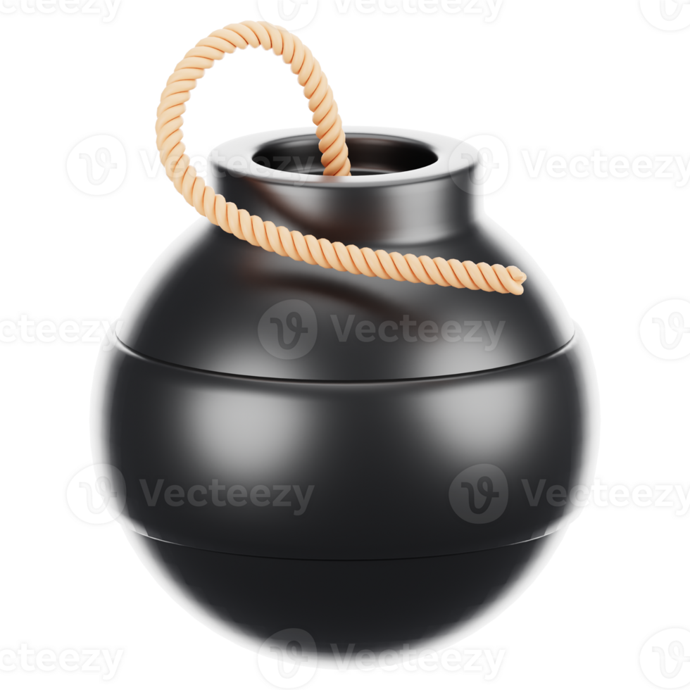 3d rendering bomb icon with cartoon style. Game icon concept png