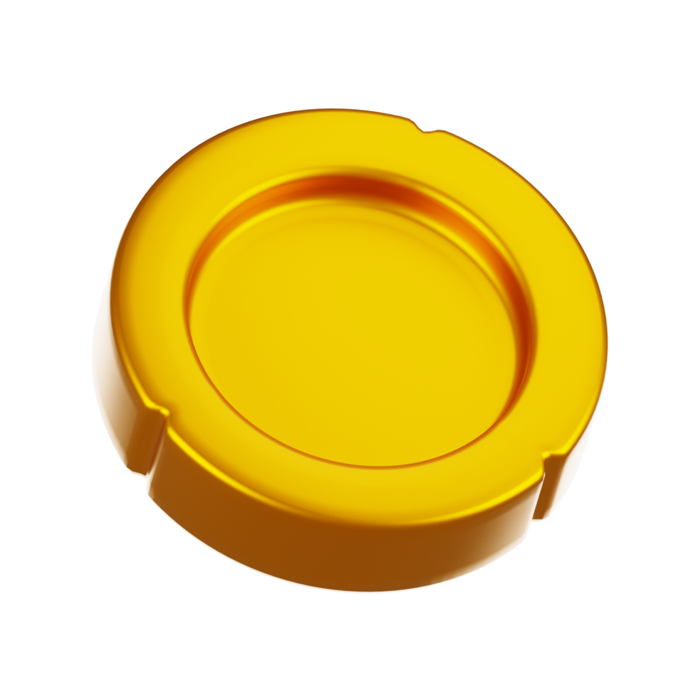 3d rendering gold coin icon with cartoon style. Game icon concept png