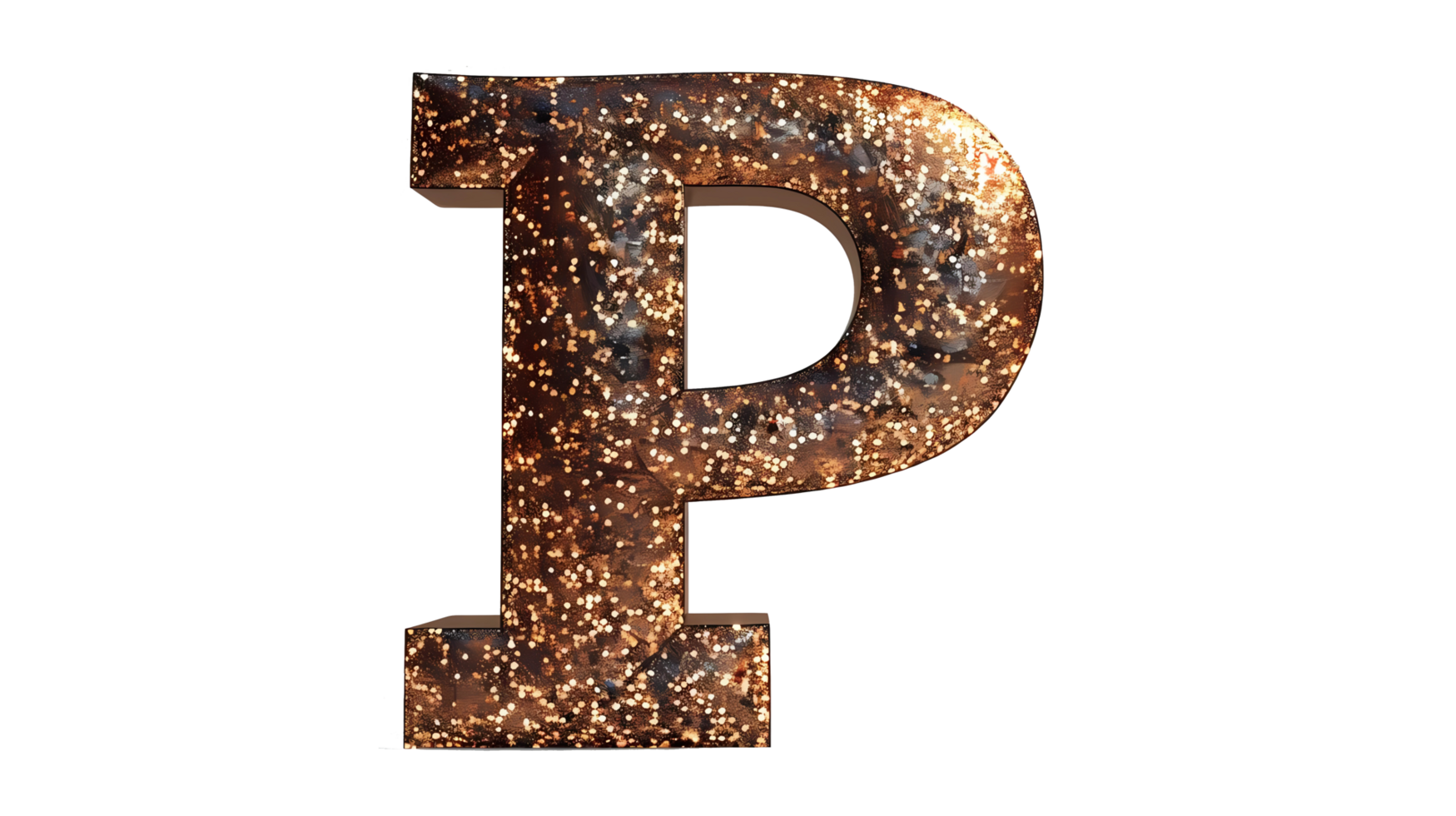 gold letter p on transparent background png