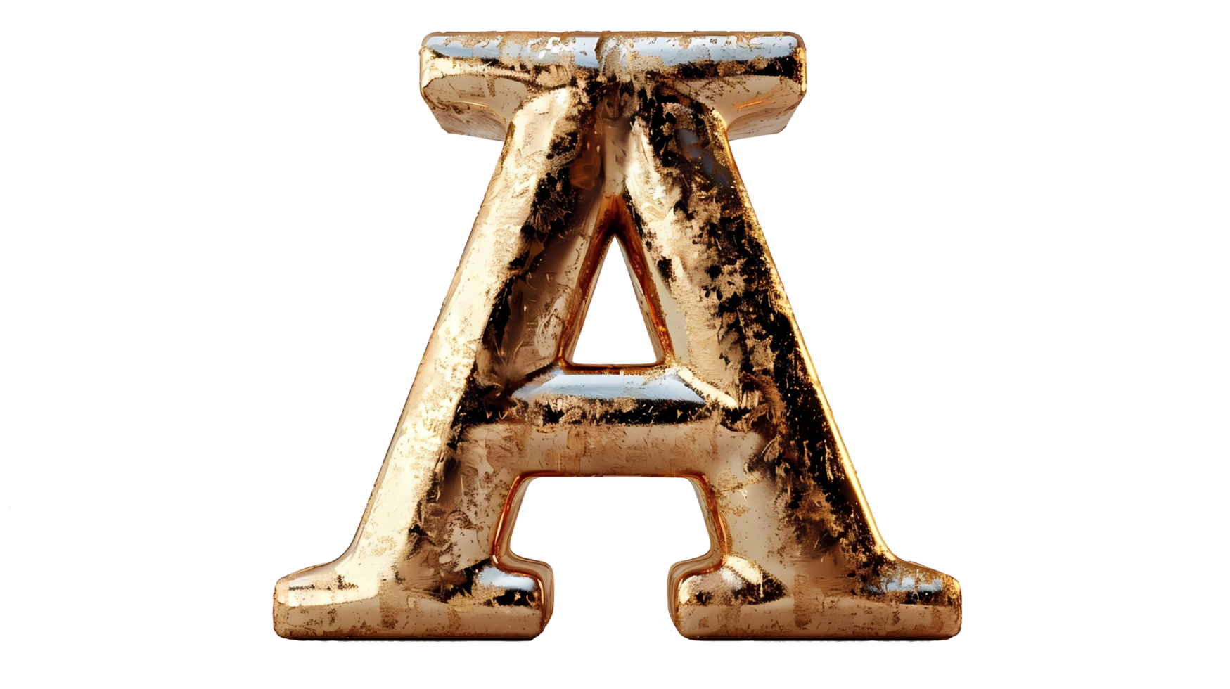 gold letter A on a transparent background png