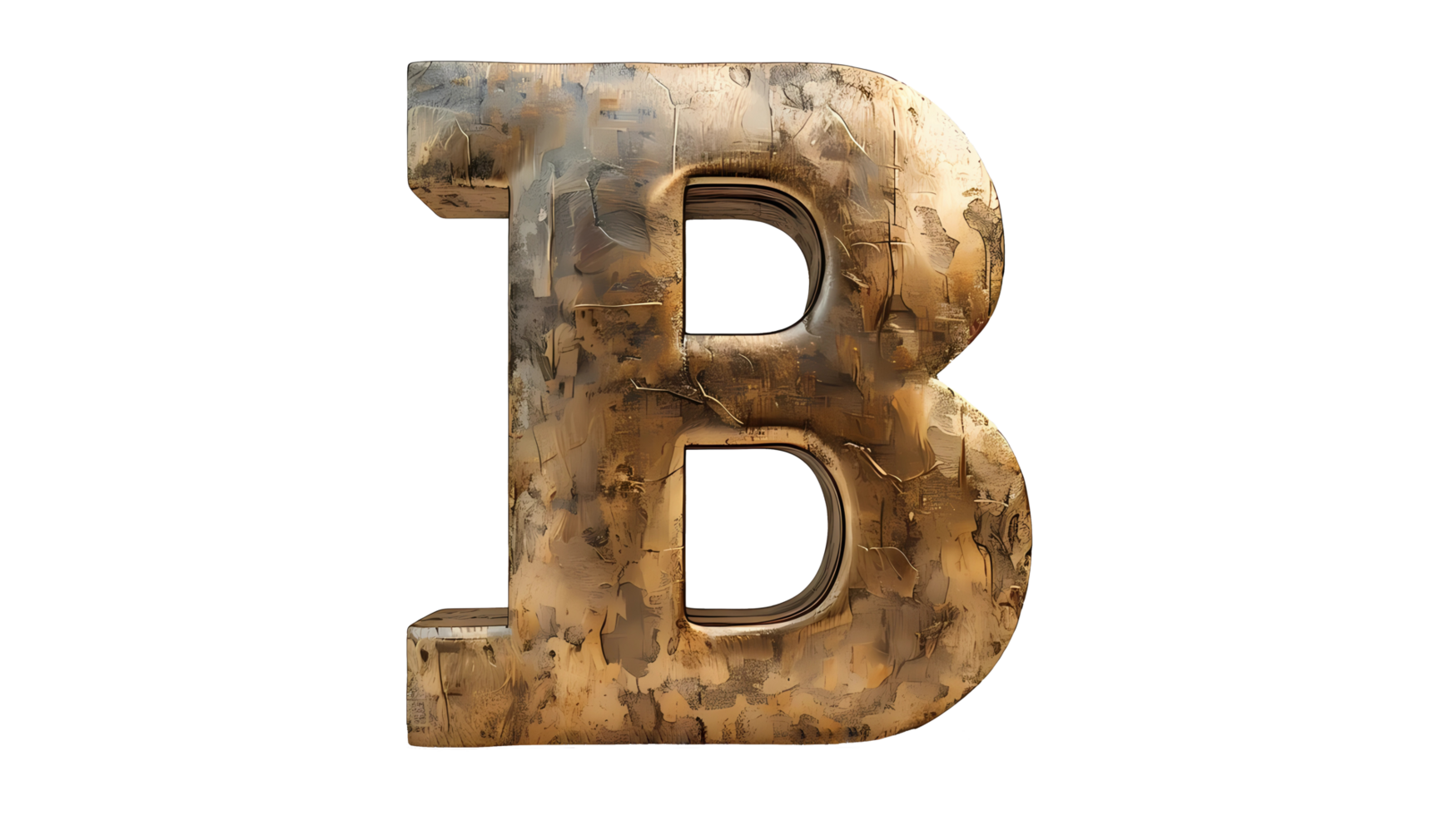 the letter b is made from gold and transparent background png