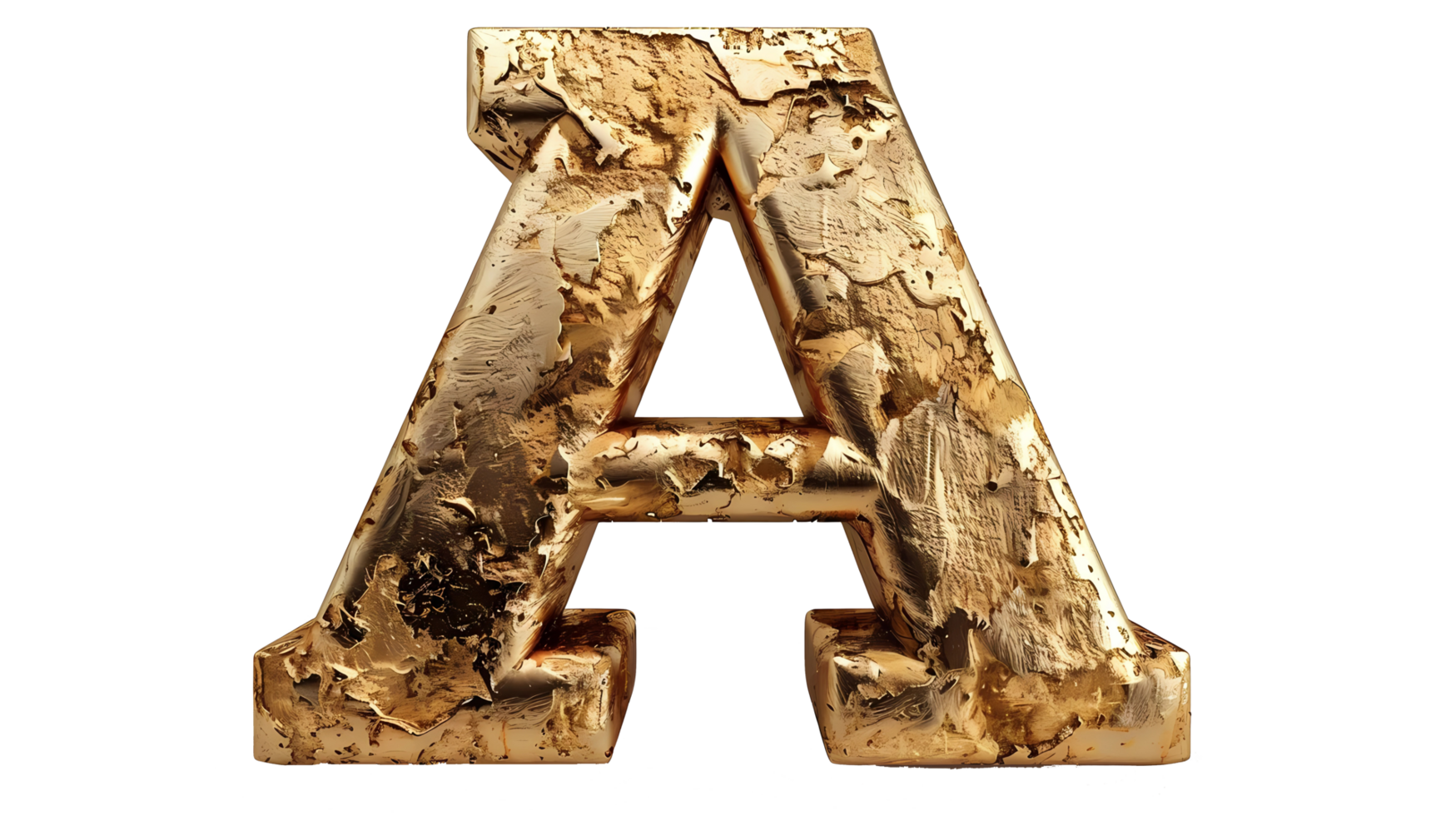 gold letter A on a transparent background png