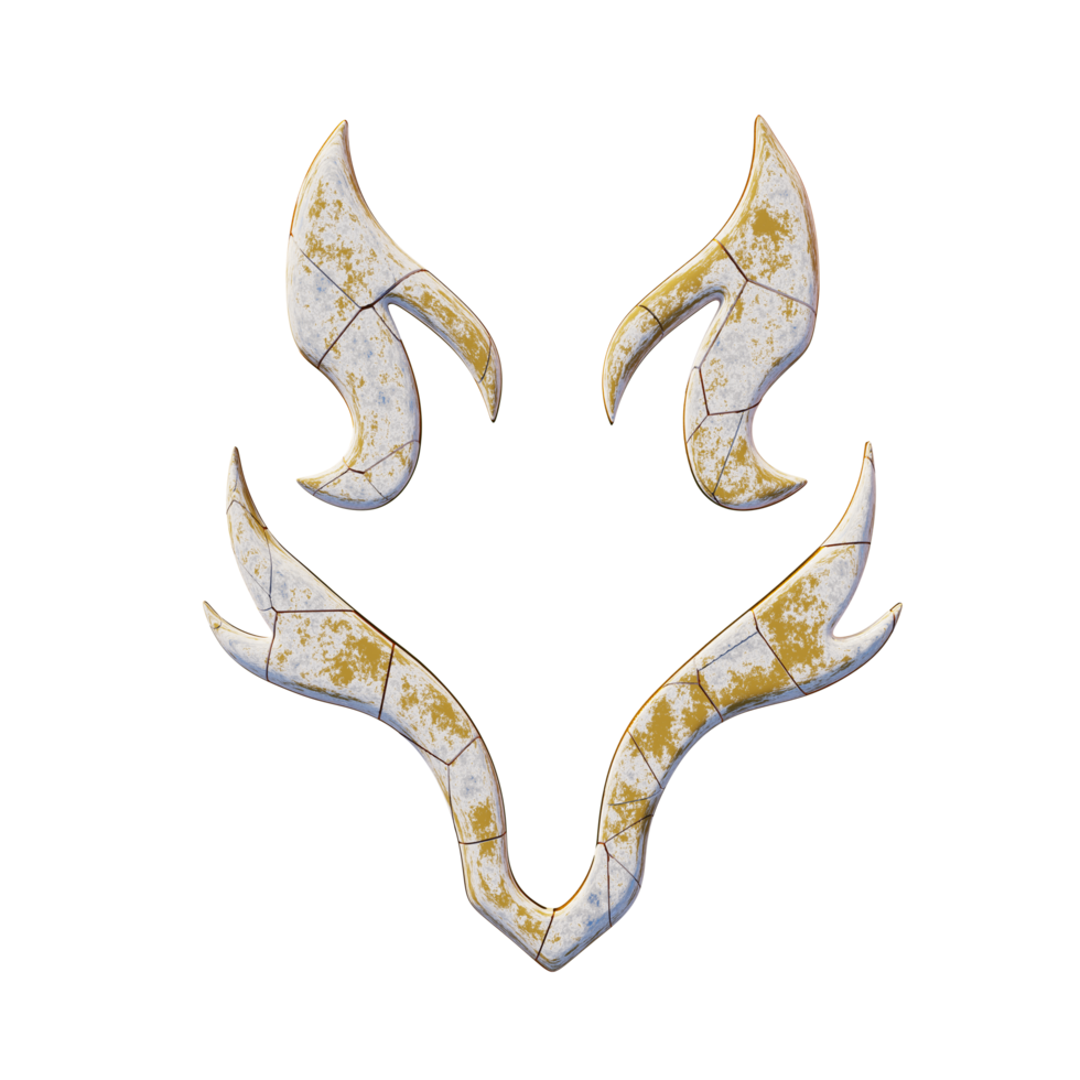 3d Golden Wolf Statue Element png
