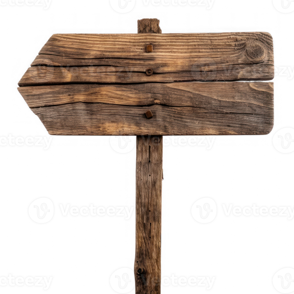 a wooden sign pointing in the direction of the left on transparent background png