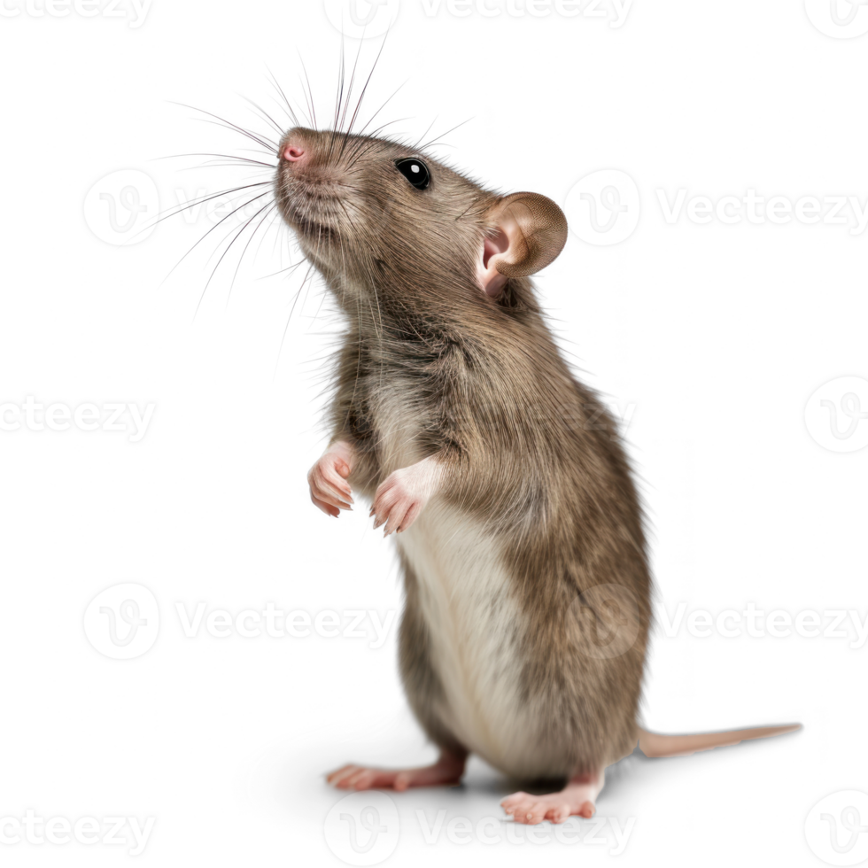 mouse standing on its hind legs, isolated on transparent background png