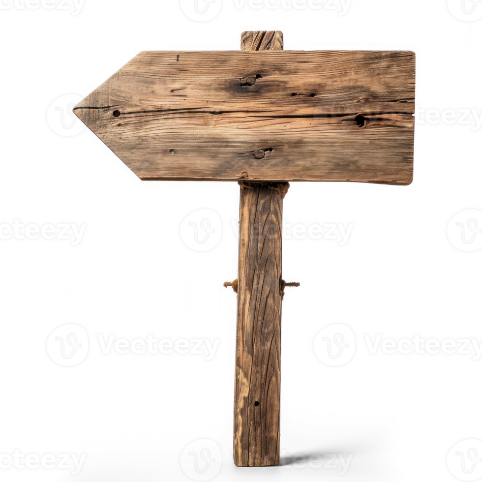 a wooden sign pointing in the direction of the left on transparent background png