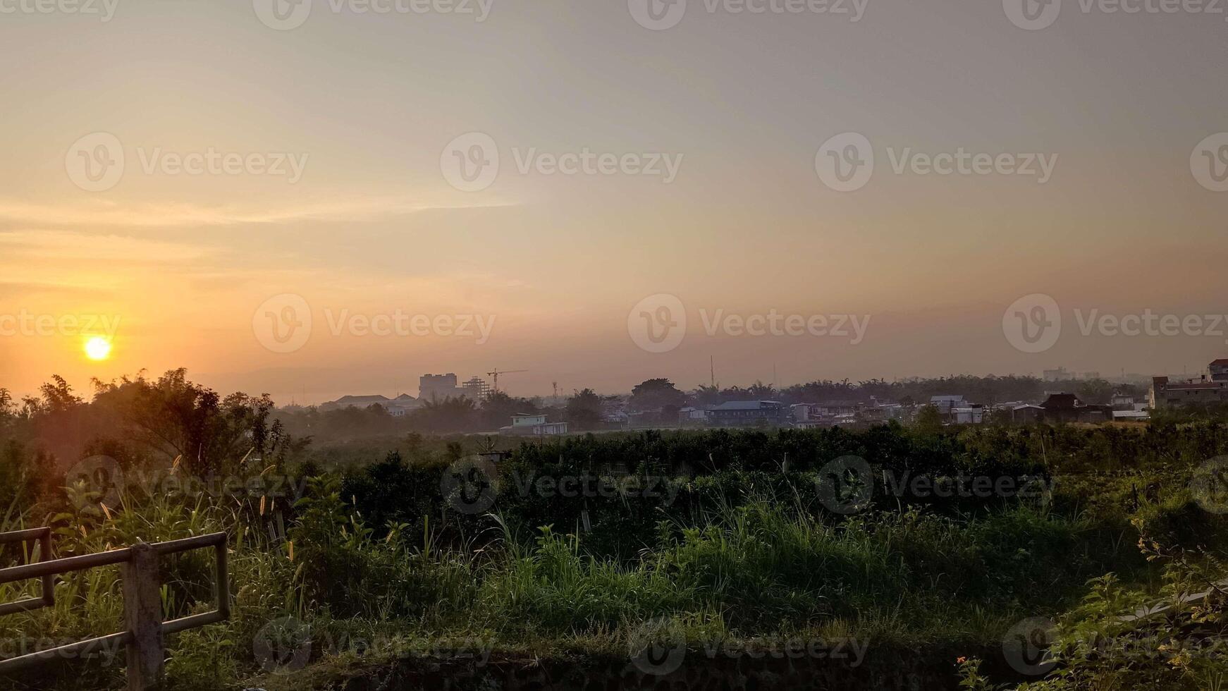 A wonderful morning view of Malang City, East Java Indonesia photo