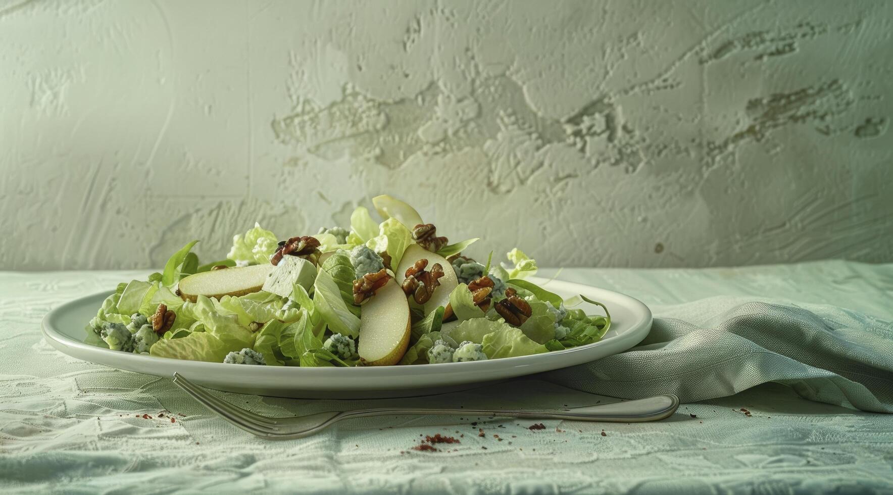 Crunchy Pear Delight Ultra Realistic Salad Composition photo