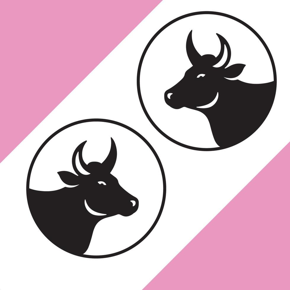 a cow logo design vector