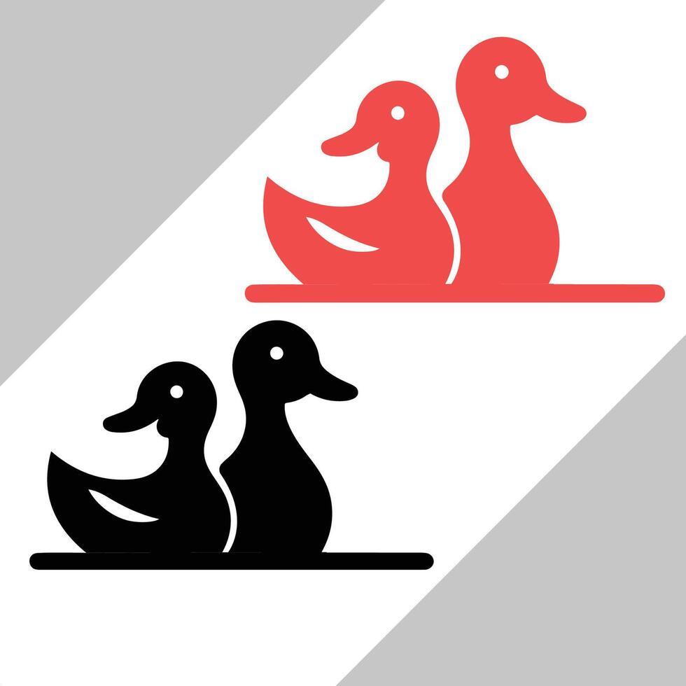 two small duck design vector