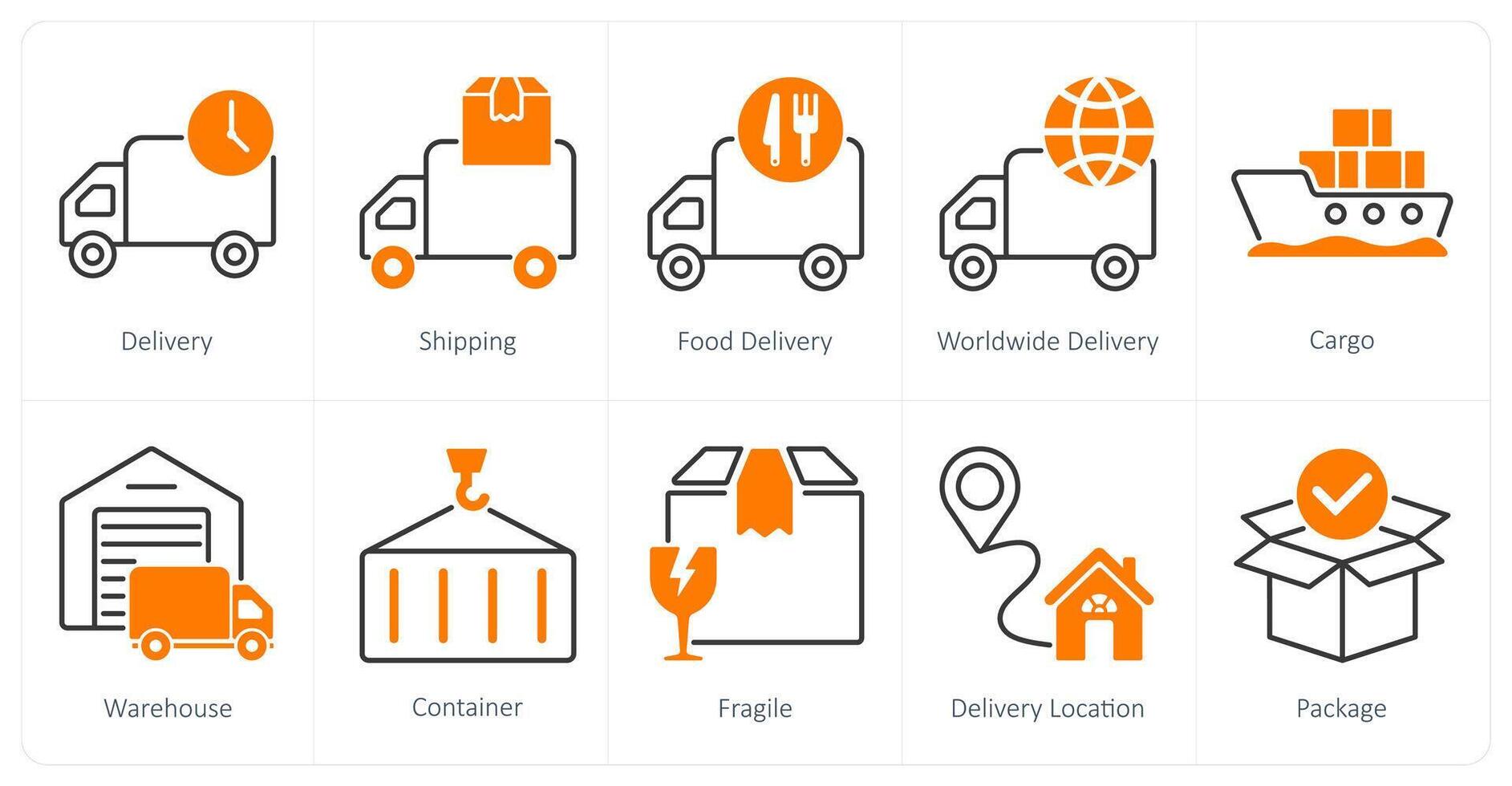 A set of 10 Delivery icons as delivery, shipping, food delivery vector