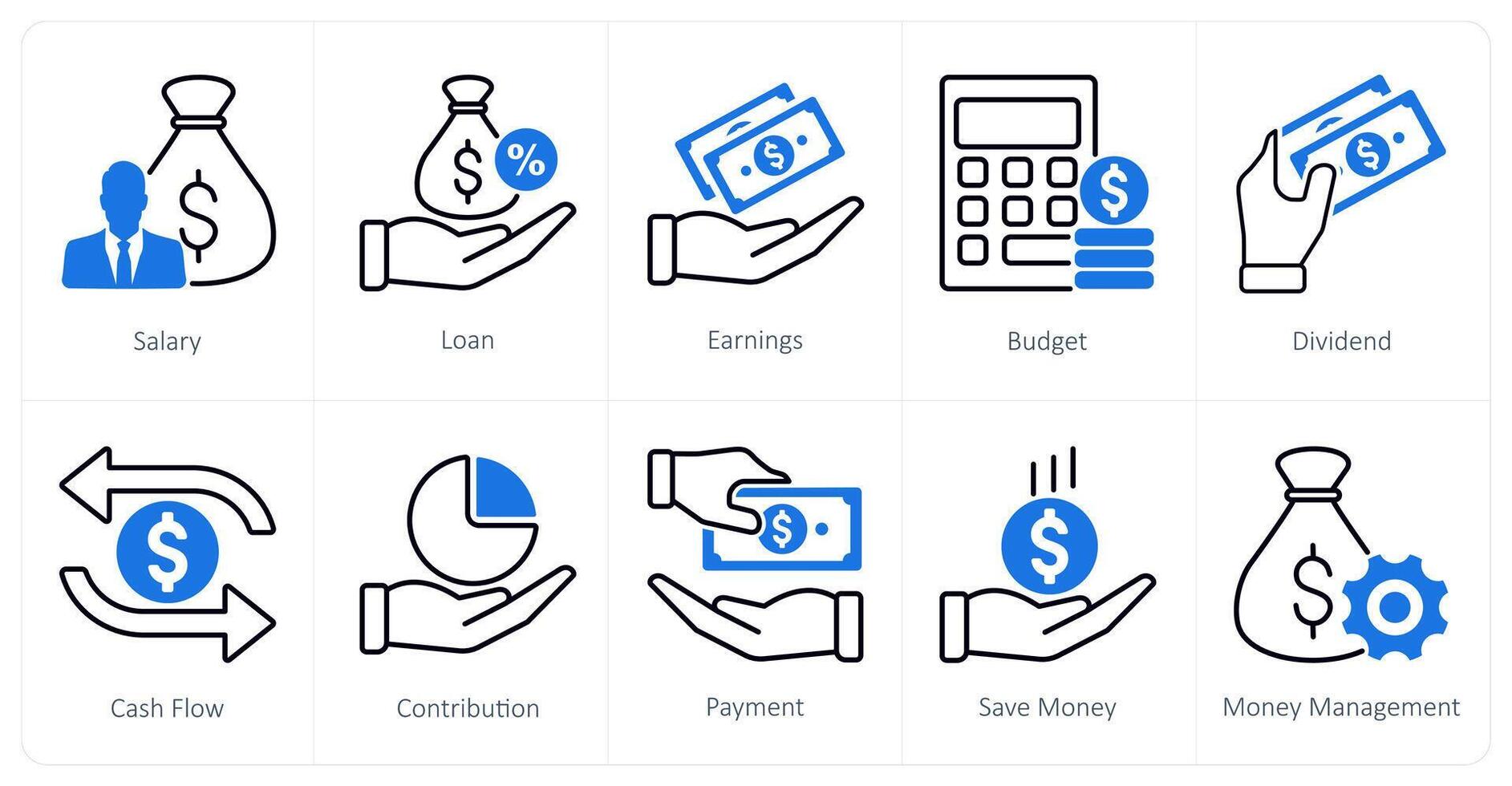 A set of 10 Accounting icons as salary, loan, earnings vector
