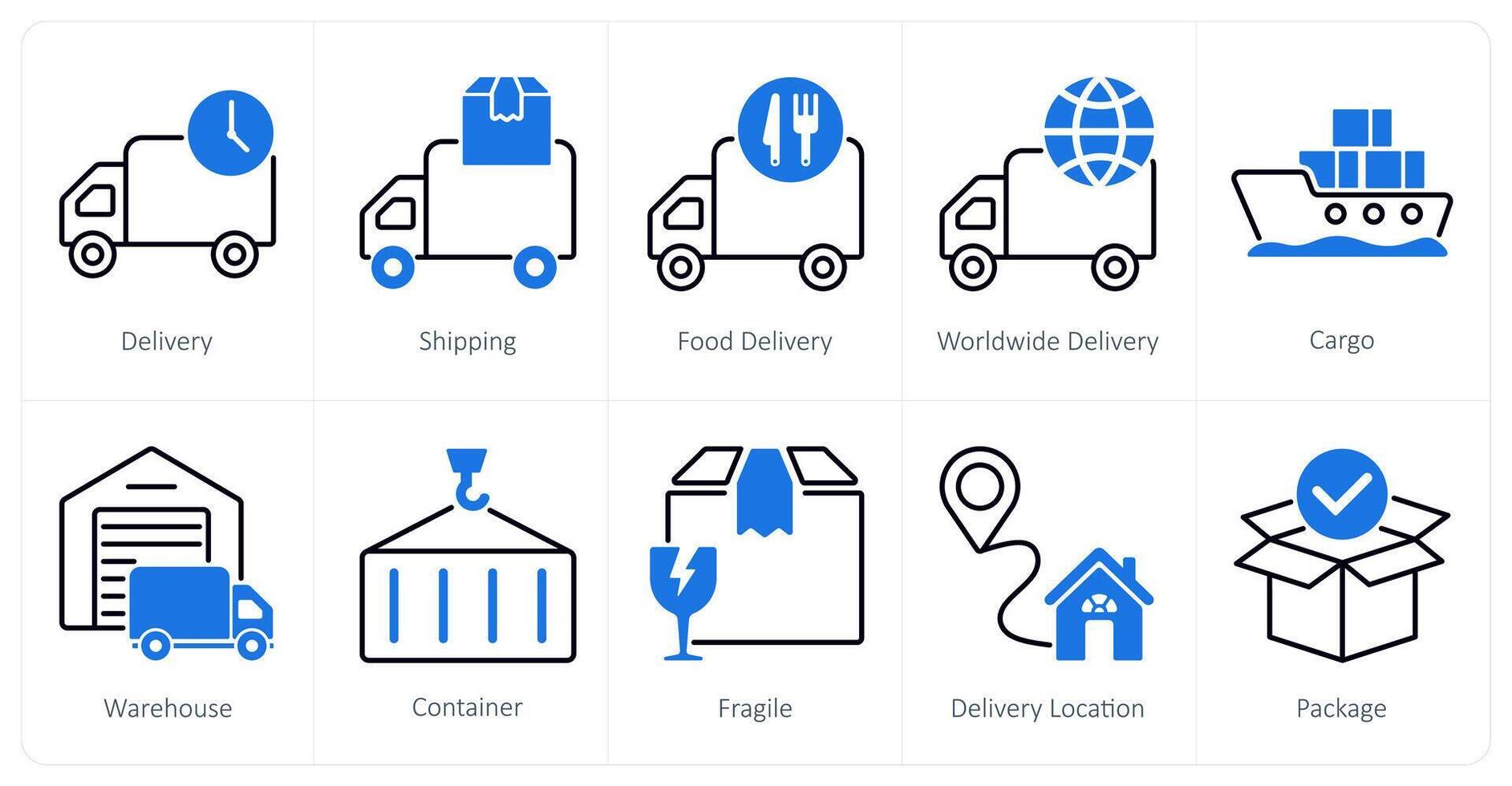 A set of 10 Delivery icons as delivery, shipping, food delivery vector