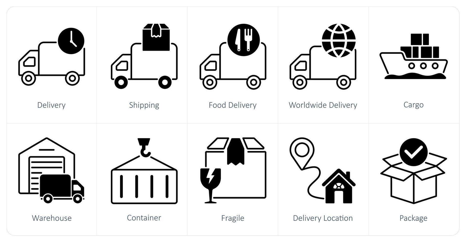 A set of 10 Delivery icons as delivery, shipping, food delivery vector