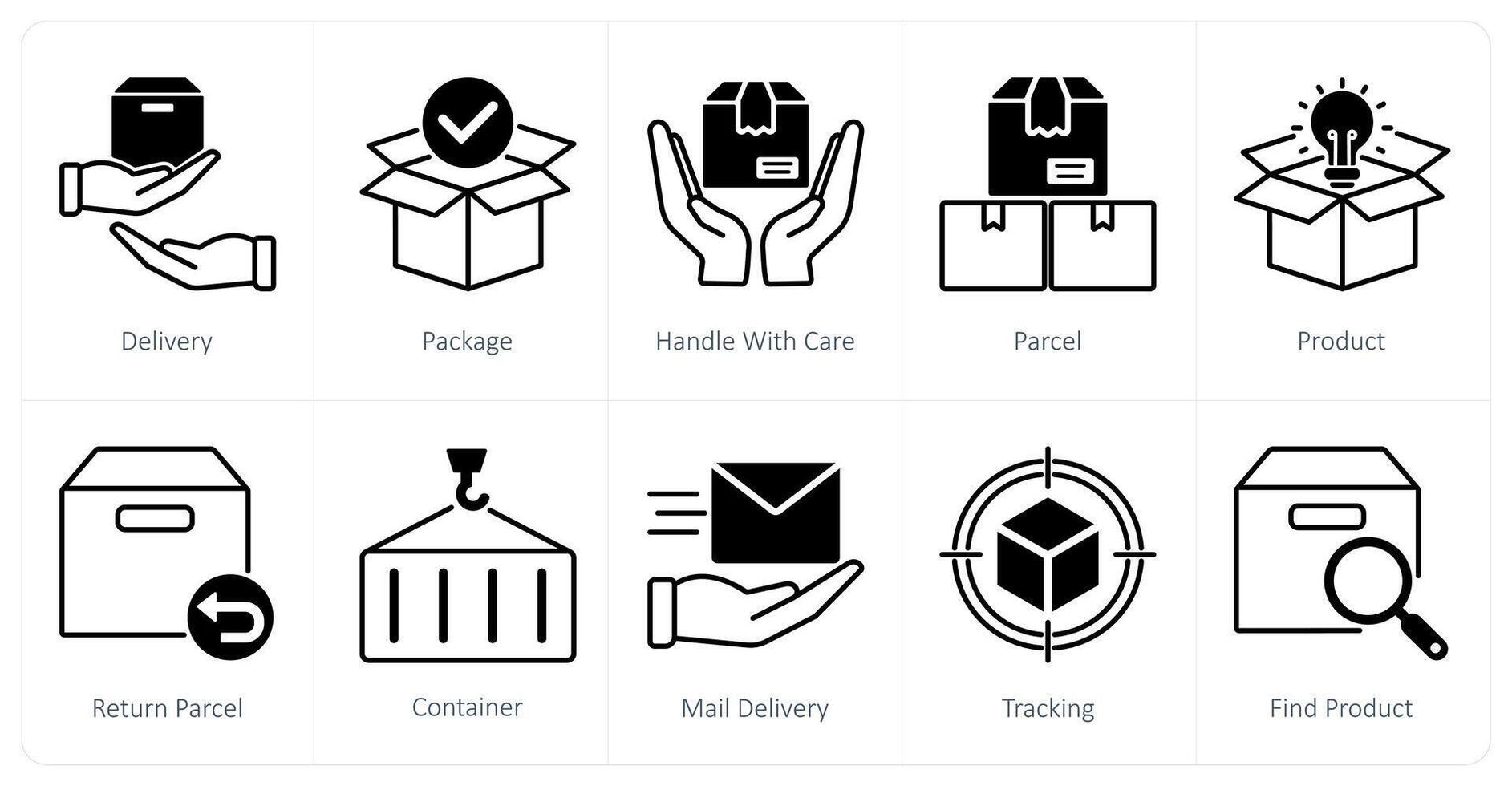 A set of 10 Delivery icons as delivery, package, handle with care vector