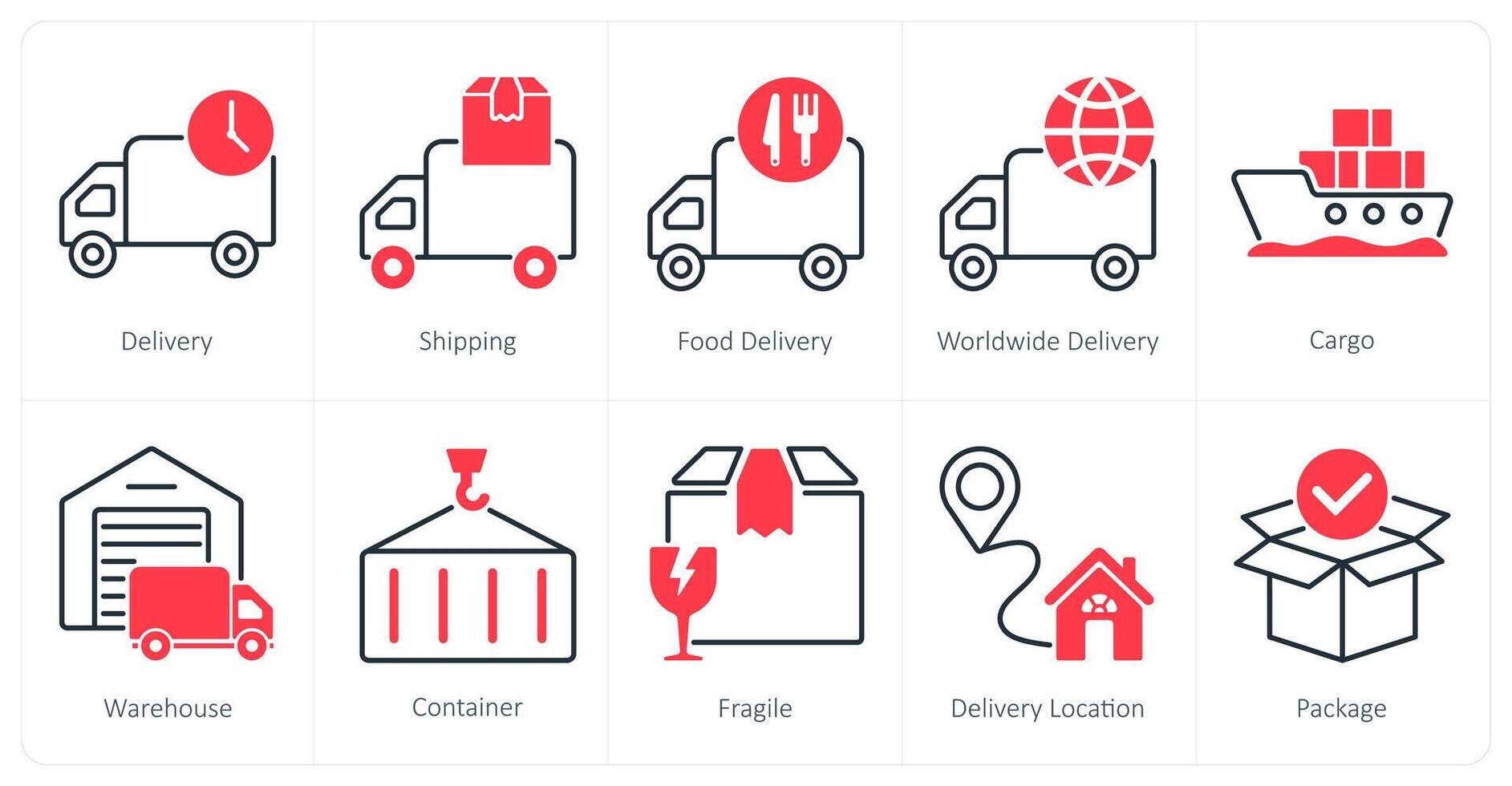 A set of 10 Delivery icons as delivery, shipping, food delivery vector
