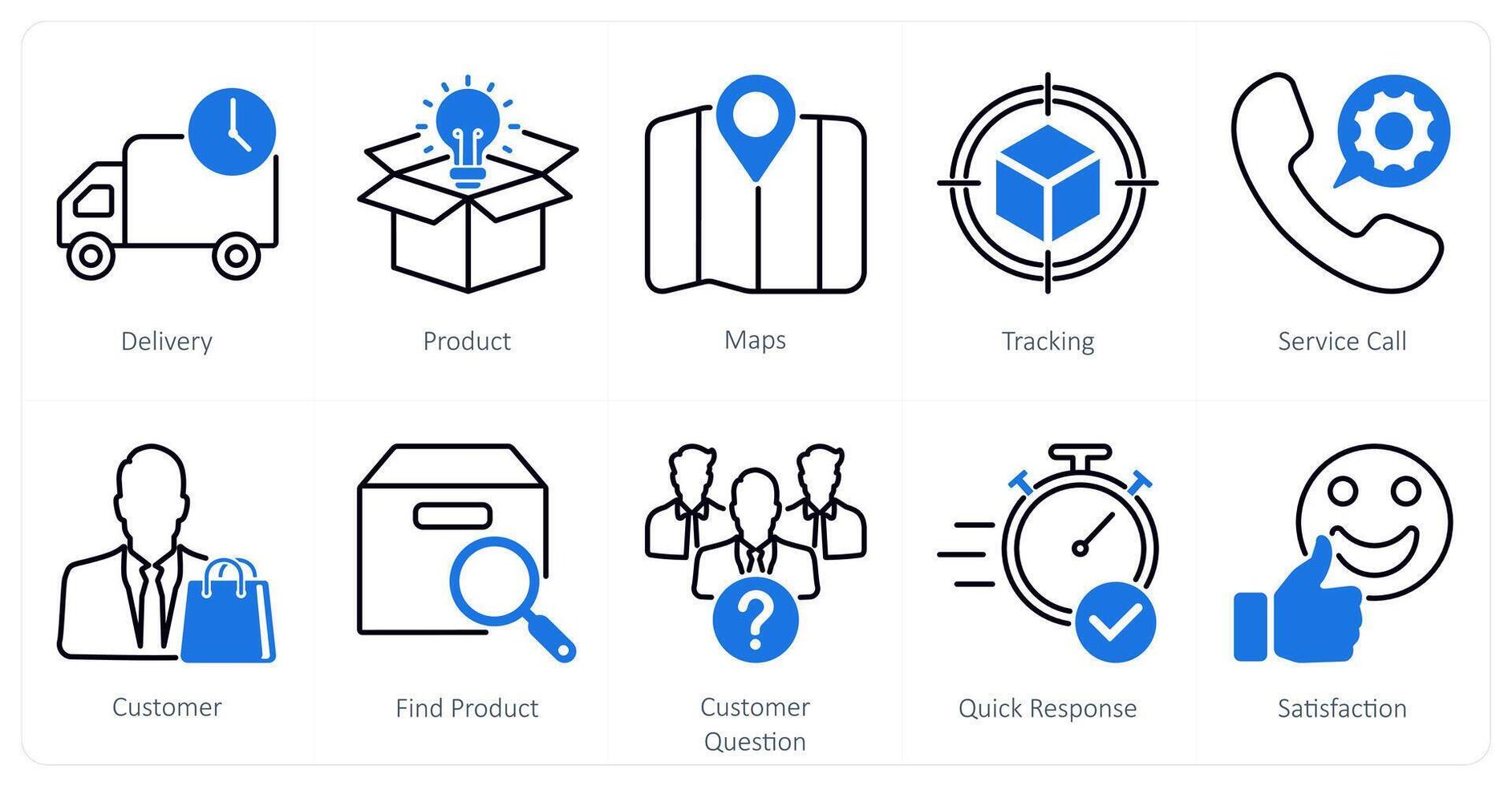 A set of 10 Mix icons as delivery, product, maps vector