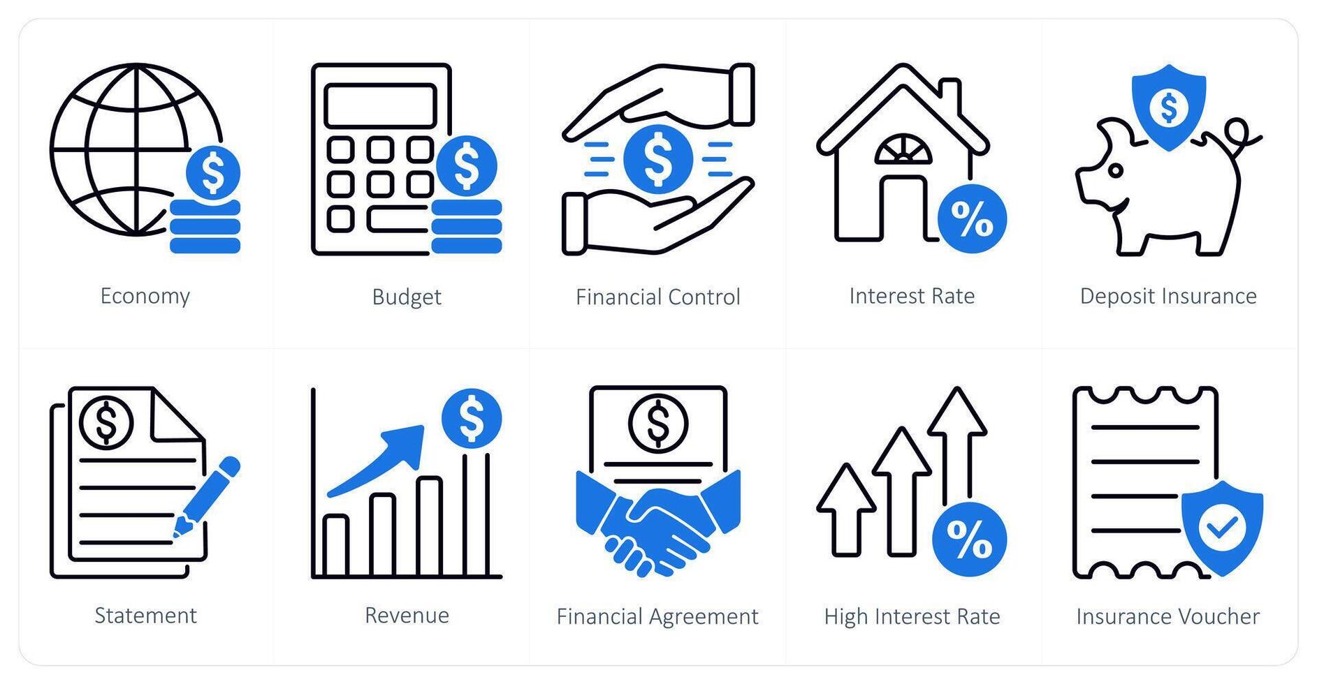 A set of 10 Mix icons as economy, budget, financial control vector