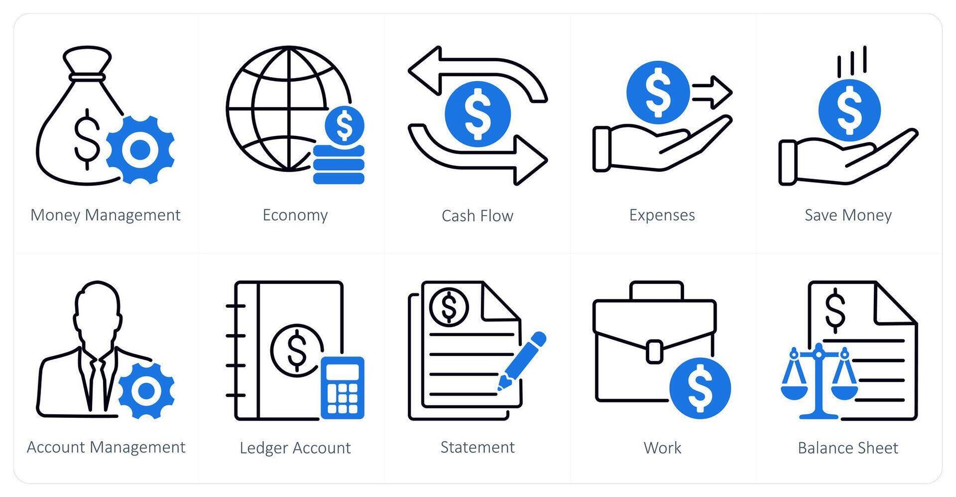 A set of 10 Mix icons as money management, economy, cash flow vector
