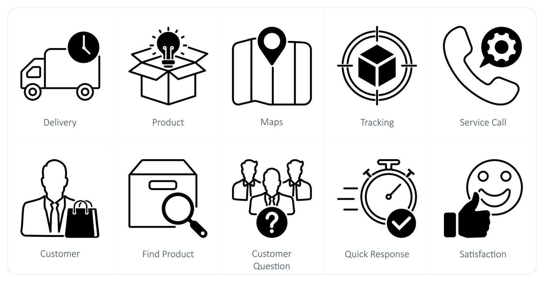 A set of 10 Mix icons as delivery, product, maps vector