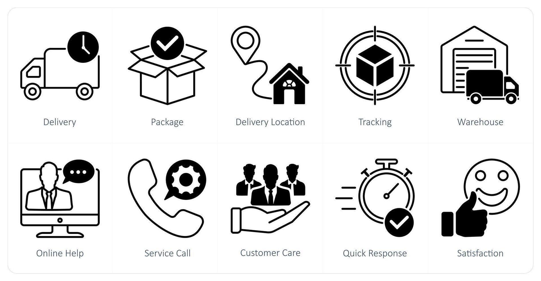 A set of 10 Mix icons as delivery, package, delivery location vector