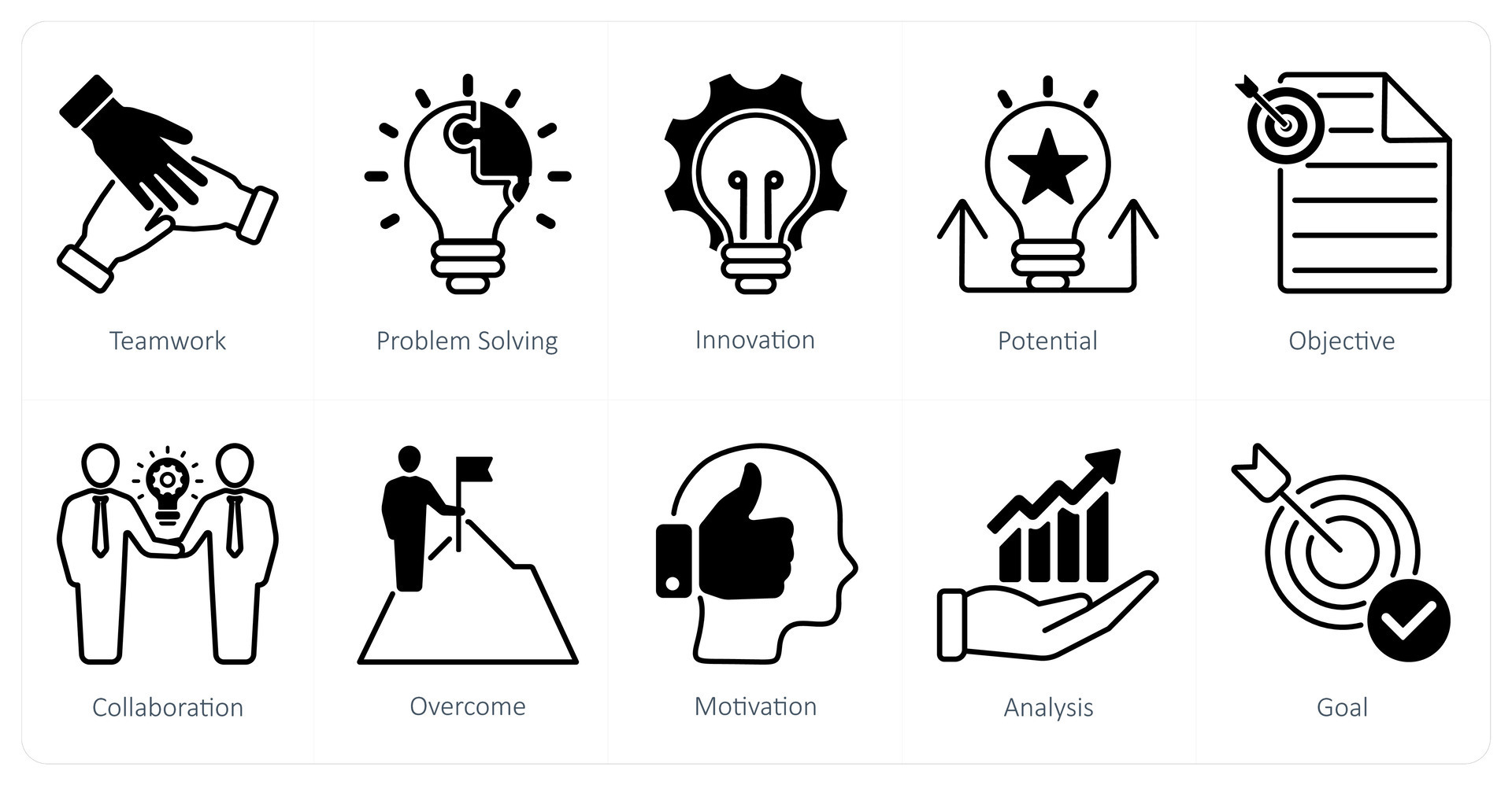A set of 10 Mix icons as teamwork, problem solving, innovation 48049519 ...