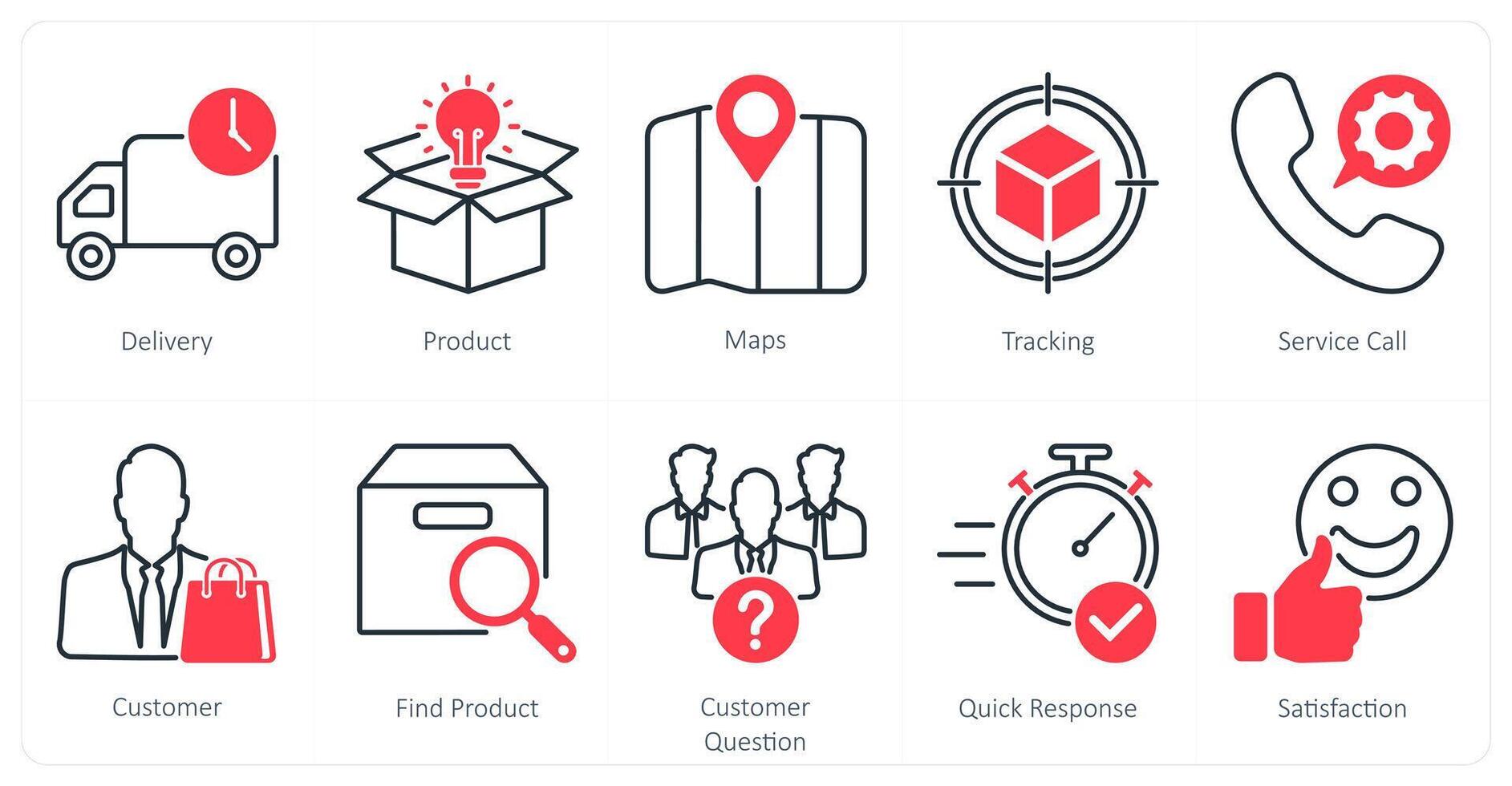 A set of 10 Mix icons as delivery, product, maps vector