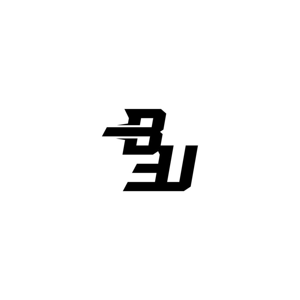 esport monogram initial boldand cool concept BU sporty style letter vector