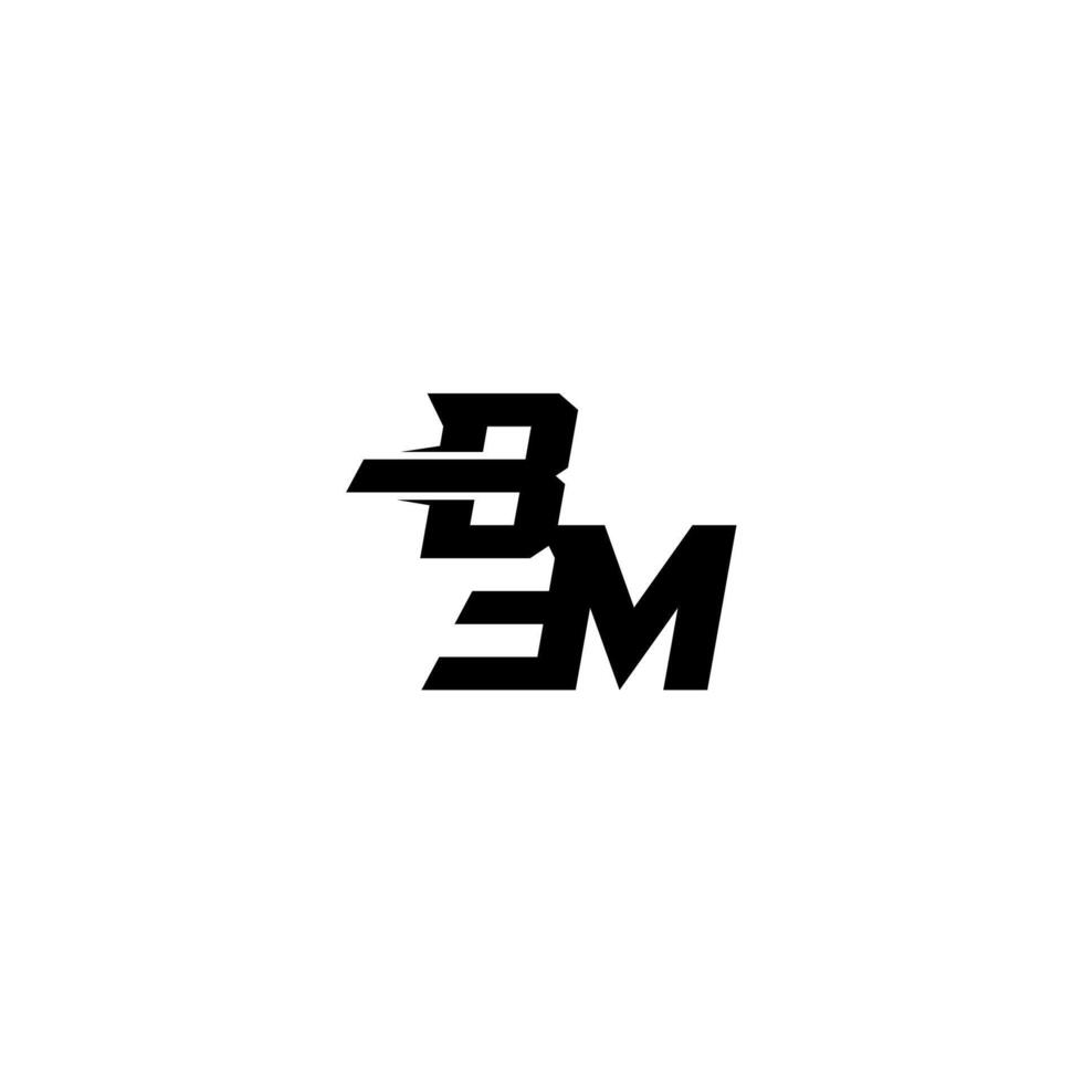 esport monogram initial boldand cool concept BM sporty style letter vector