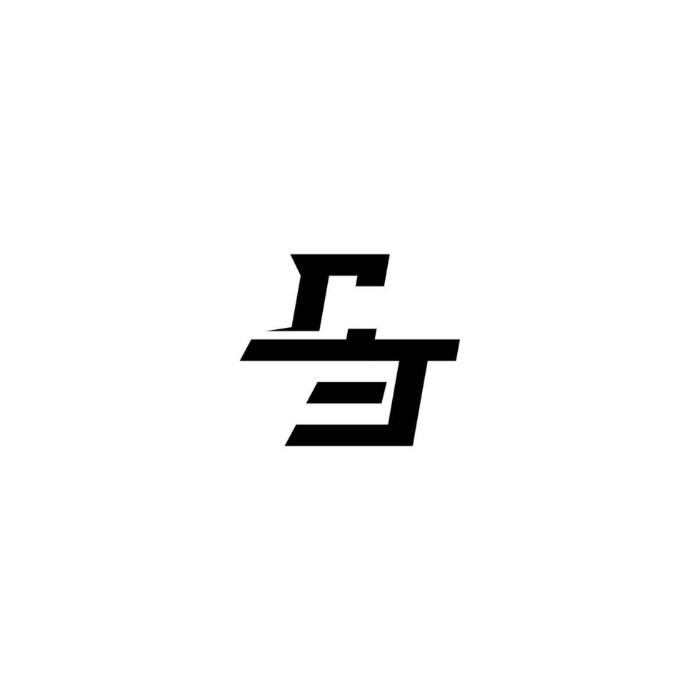 esport monogram initial boldand cool concept CT sporty style letter vector