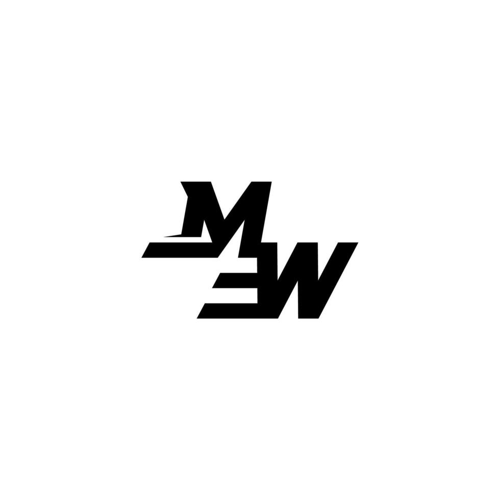 esport monogram initial boldand cool concept MW sporty style letter vector
