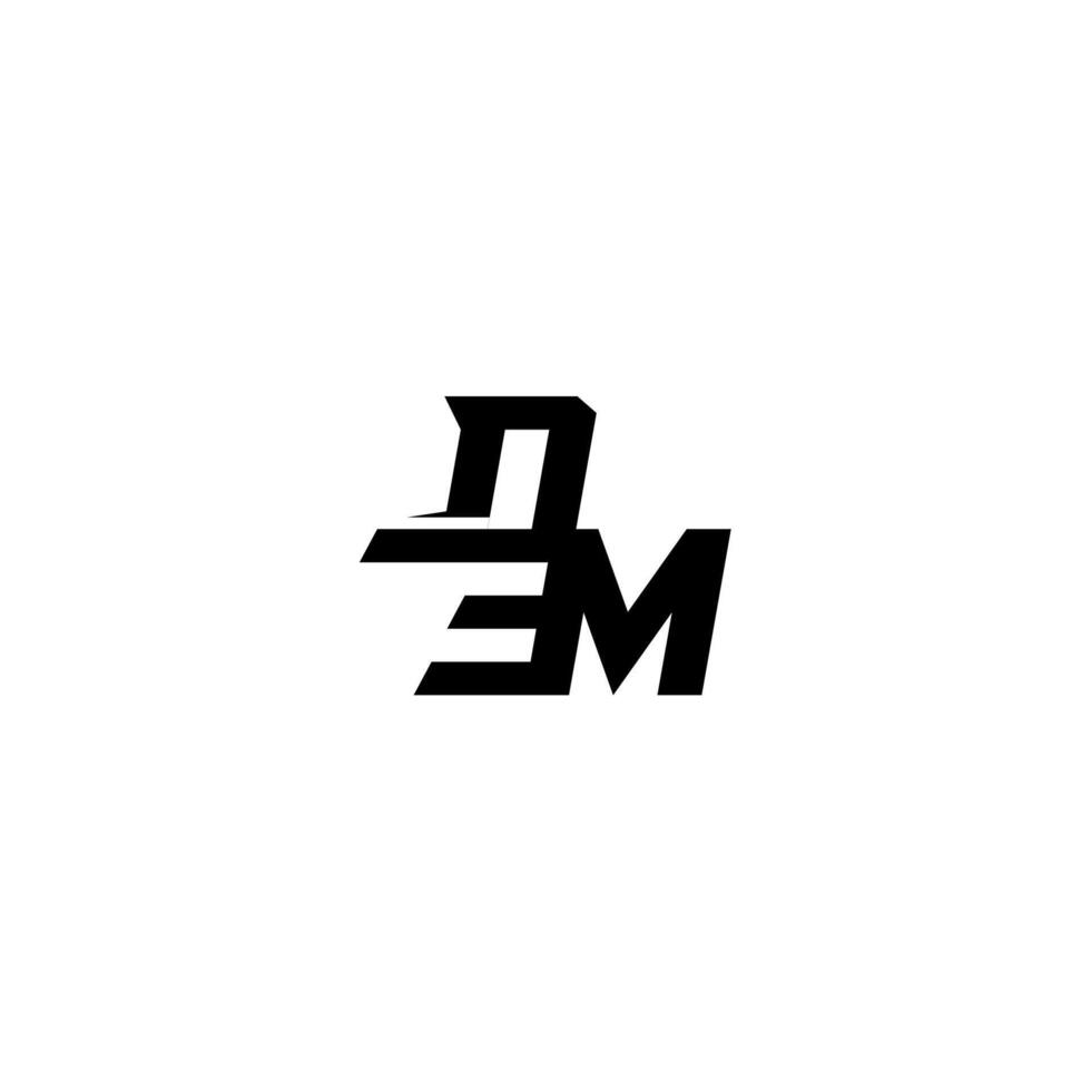 sporty style DM boldand cool concept esport monogram initial letter vector