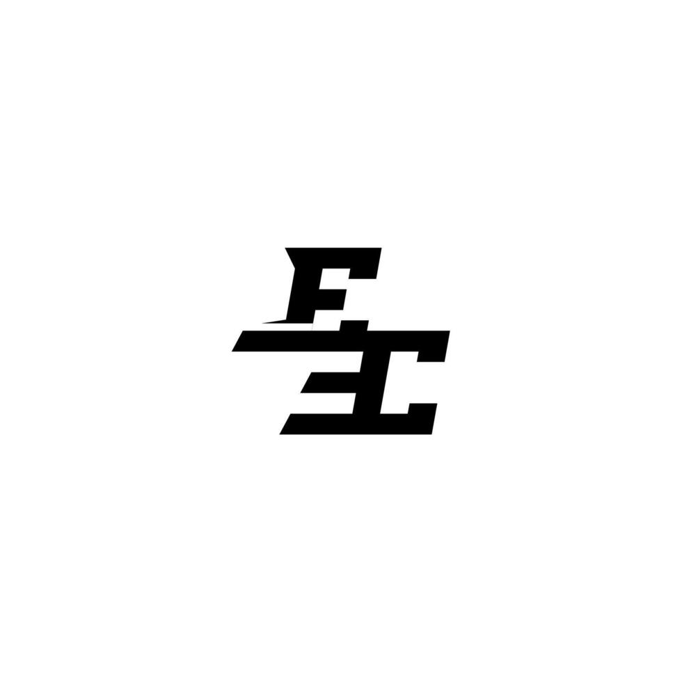 sporty style EC boldand cool concept esport monogram initial letter vector