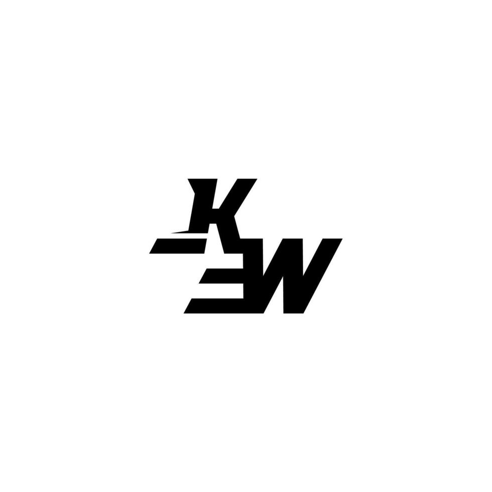 sporty style esport monogram initial letter boldand cool concept KW vector