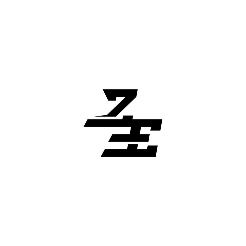 ZE letter boldand cool concept sporty style esport monogram initial vector
