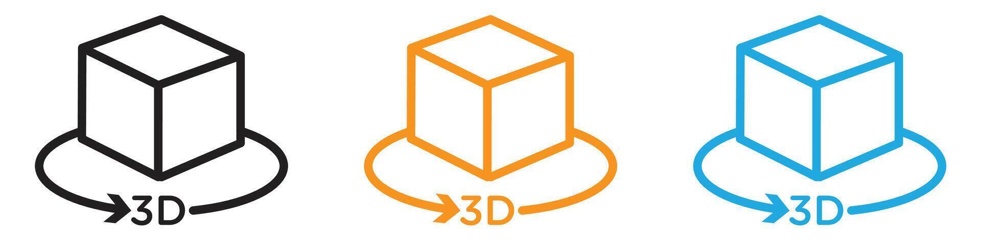 3D logo set collection for web app ui vector