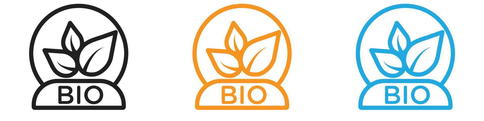 Bio logo set collection for web app ui vector
