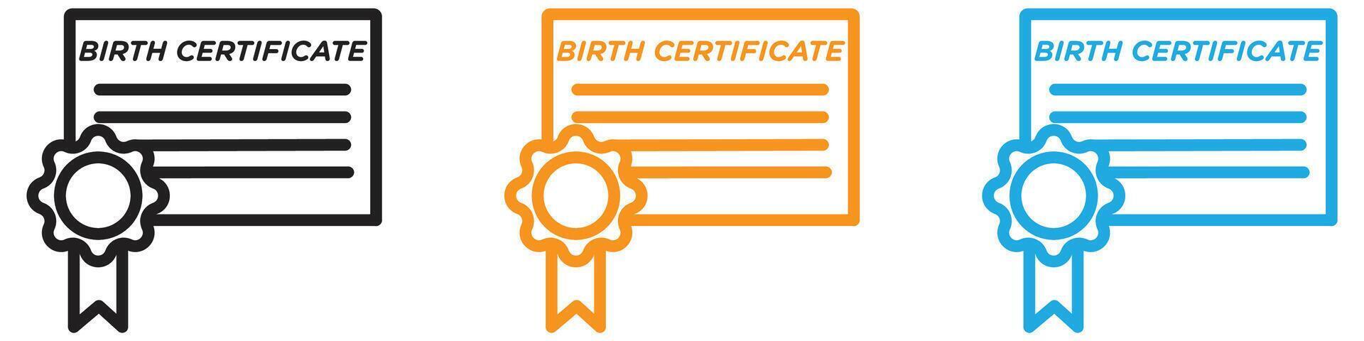 Birth certification logo set collection for web app ui vector