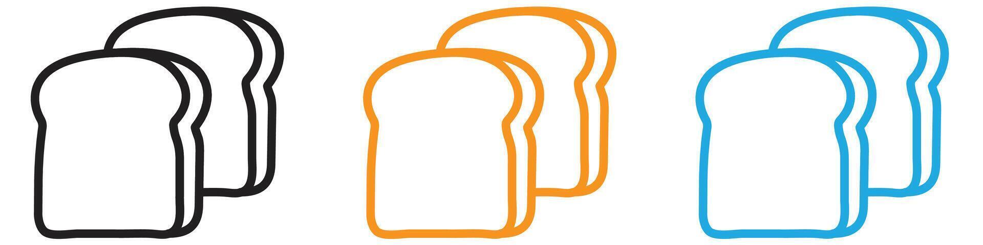 Bread slice logo set collection for web app ui vector