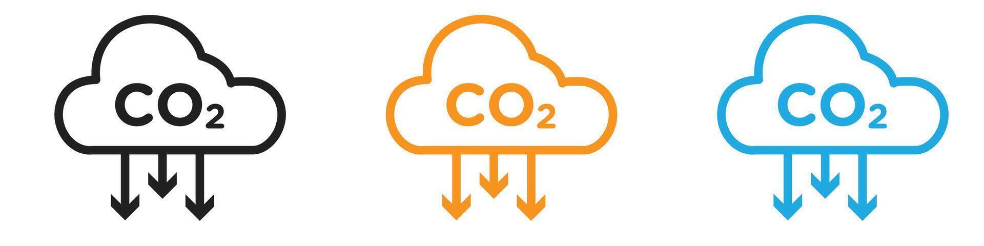 CO2 reduction logo set collection for web app ui vector
